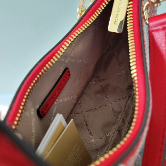 NWT Michael Kors Red Cora Sequin Women's Bag - Picture 6 of 8